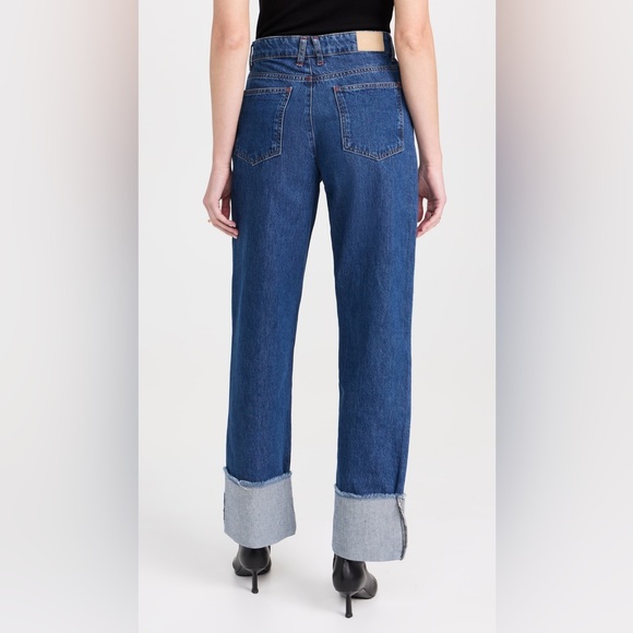 ALIGNE Soy Turn Up Straight Leg Jeans in Mid Blue - Picture 2 of 12